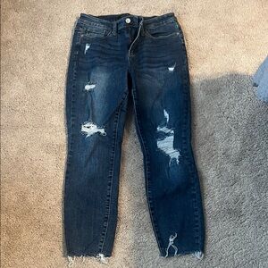Judy Blue Dark Wash Distressed Ankle Jeans